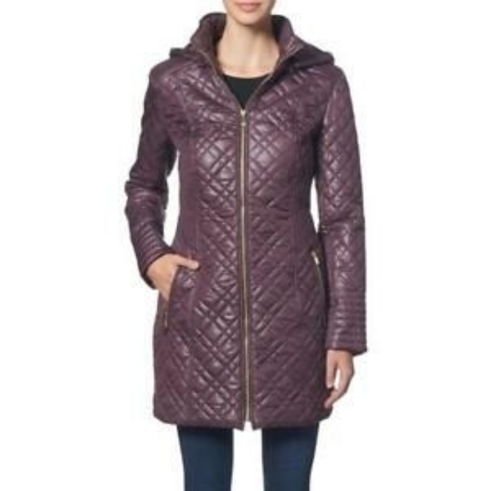 Via Spiga Women's Quilted Purple Jacket